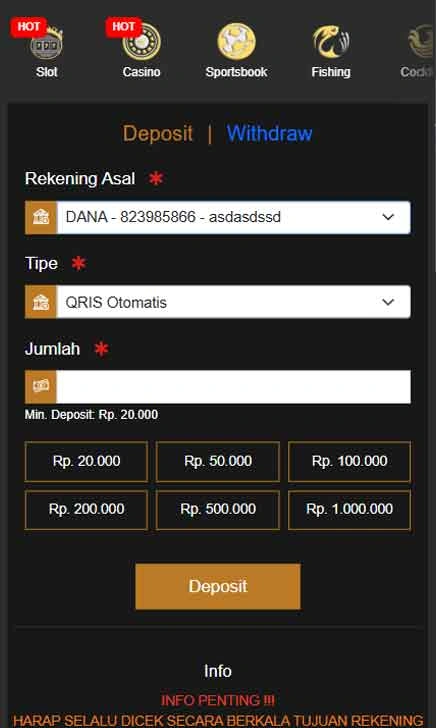cara deposit Luxury88 Slot Fitur New